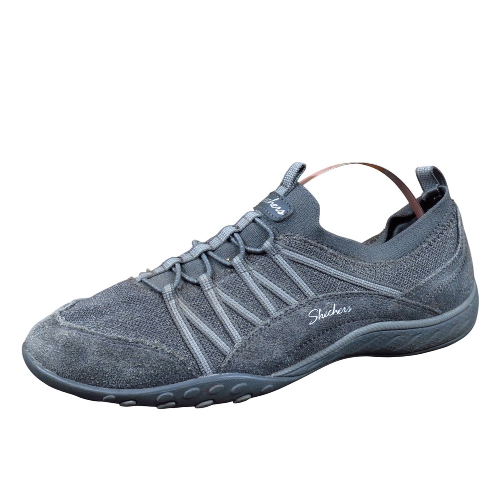 Skechers Breathe-Easy Her Journey Womens Walking Shoes 8 Gray Mesh Comfort
